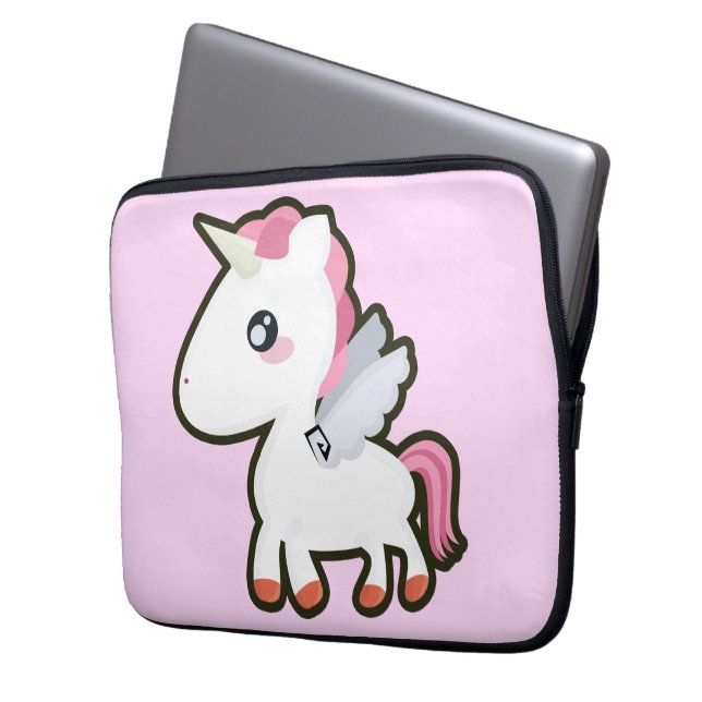 Kawaii Unicorn Laptop Sleeve (Voorkant Links)