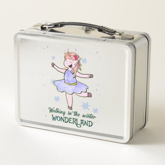 Kawaii Unicorn | Lopen tijdens de winter (Achterkant)