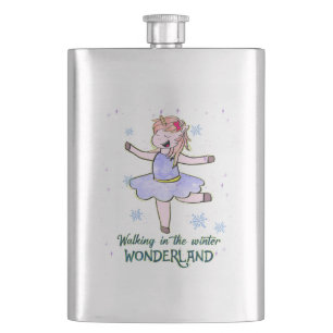 Kawaii Unicorn Lopen tijdens de winter Flacon