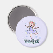 Kawaii Unicorn | Lopen tijdens de winter Magneet (Voorkant / Achterkant)