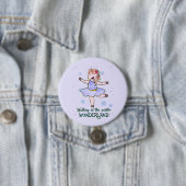 Kawaii Unicorn | Lopen tijdens de winter Ronde Button 7,6 Cm (In situ)