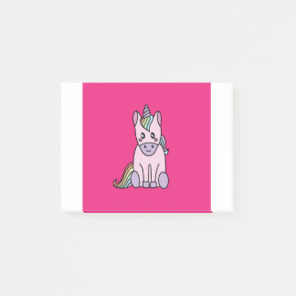 Kawaii unicorn magisch roze en regenboog post-it® notes