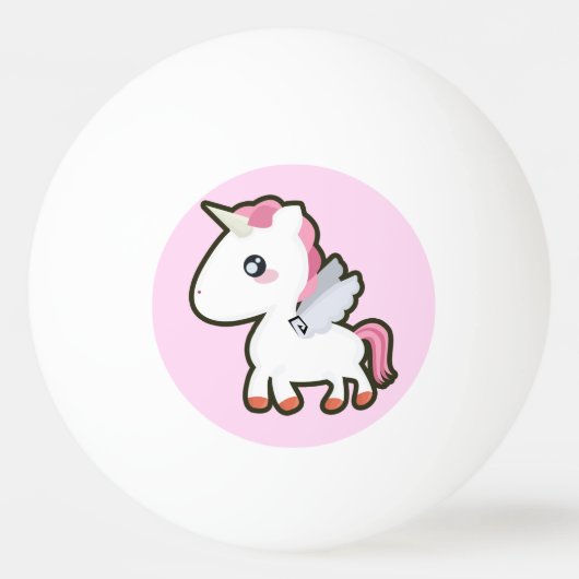Kawaii Unicorn Pingpongbal (Voorkant)