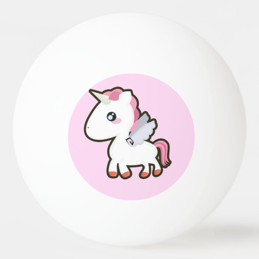 Kawaii Unicorn Pingpongbal (Voorkant)