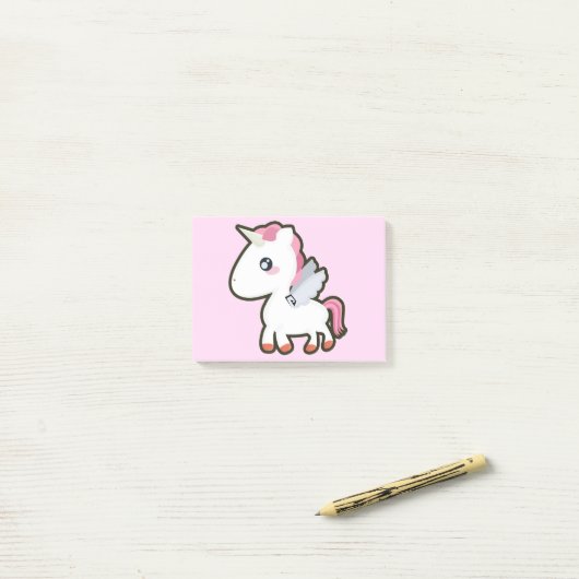 Kawaii Unicorn Post-it® Notes (Op bureau)