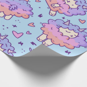 Kawaii Unicorn Schapenwikkelpapier Cadeaupapier