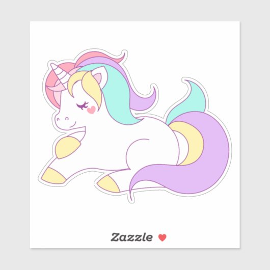 Kawaii Unicorn Sticker (Vel)