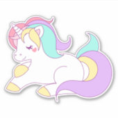 Kawaii Unicorn Sticker (Voorkant)