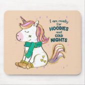 Kawaii Unicorn | Winter en Hoodies Muismat (Voorkant)
