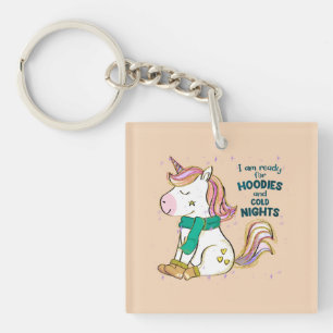 Kawaii Unicorn Winter en Hoodies Sleutelhanger