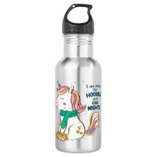 Kawaii Unicorn Winter en Hoodies Waterfles