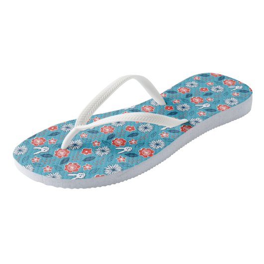 Kawaii Usagi Floral Pattern Teenslippers (Schuin)