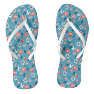 Kawaii Usagi Floral Pattern Teenslippers