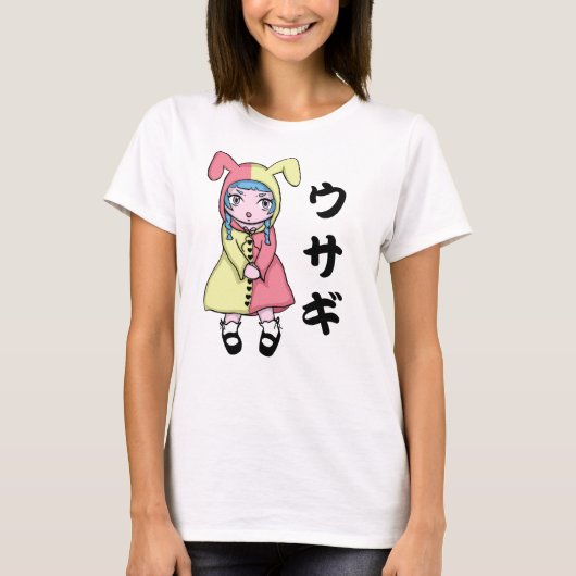 Kawaii Usagi Girl T-shirt (Voorkant)