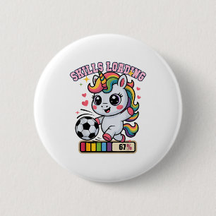 Kawaii Vaardigheden Laden 67 Voetbal Eenhoorn Scor Ronde Button 5,7 Cm