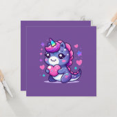 Kawaii Valentijnsdagkaart Kaart (Voorkant / Achterkant in situ)