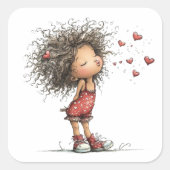 Kawaii Valentine Character 3 Inch Sticker – Cute L (Voorkant)