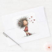 Kawaii Valentine Character 3 Inch Sticker – Cute L (Envelop)