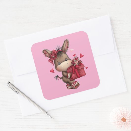 Kawaii Valentine Character 3 Inch Sticker – Cute L (Envelop)