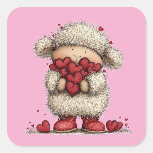 Kawaii Valentine Character 3 Inch Sticker – Cute L (Voorkant)