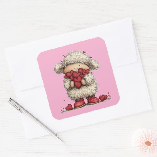 Kawaii Valentine Character 3 Inch Sticker – Cute L (Envelop)