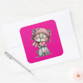 Kawaii Valentine Character 3 Inch Sticker – Cute L (Envelop)
