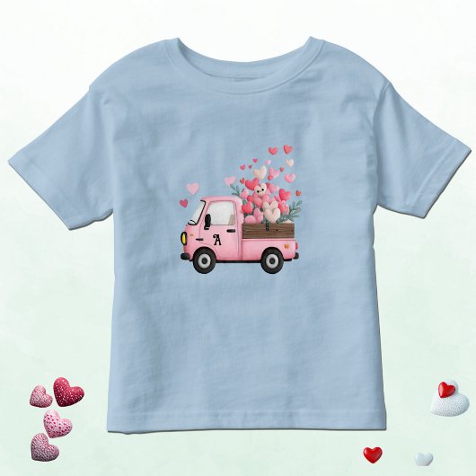 Kawaii Valentine Truck with Monogram Kinder Shirts