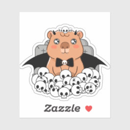 Kawaii Vampier Capybara - Griezelige Begraafplaats Sticker