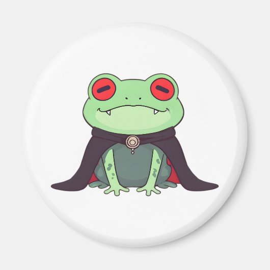Kawaii Vampier Kikker Halloween Cape Magneet (Voorkant)