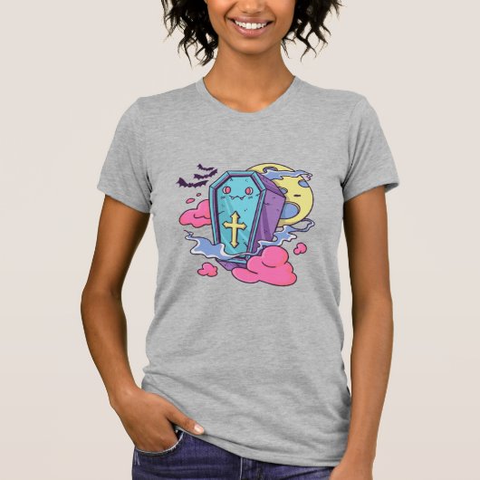 Kawaii Vampire Coffin T-shirt (Voorkant)