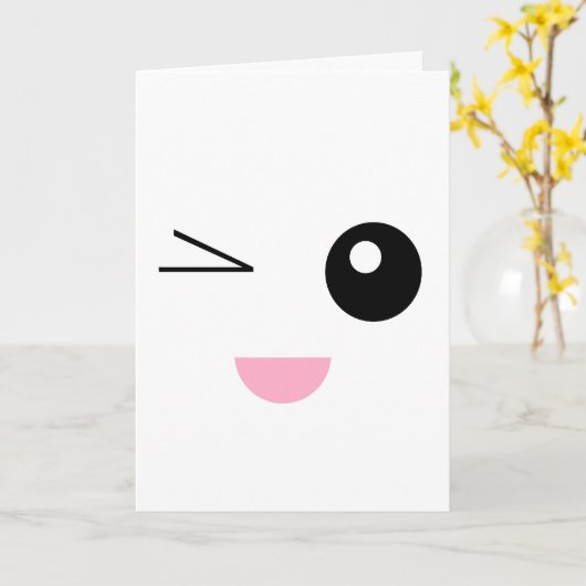 Kawaii verjaardag! kaart (Gele Bloem)