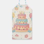 Kawaii Verjaardag - Mooie Taart en Cupcakes Cadeaulabel (Achterkant)
