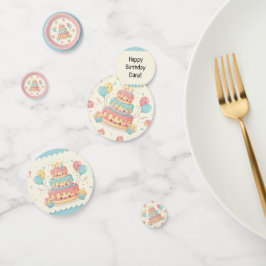 Kawaii Verjaardag - Mooie Taart en Cupcakes Confetti