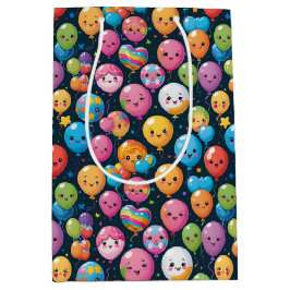 Kawaii Verjaardagsballonpatroon Medium Cadeauzakje