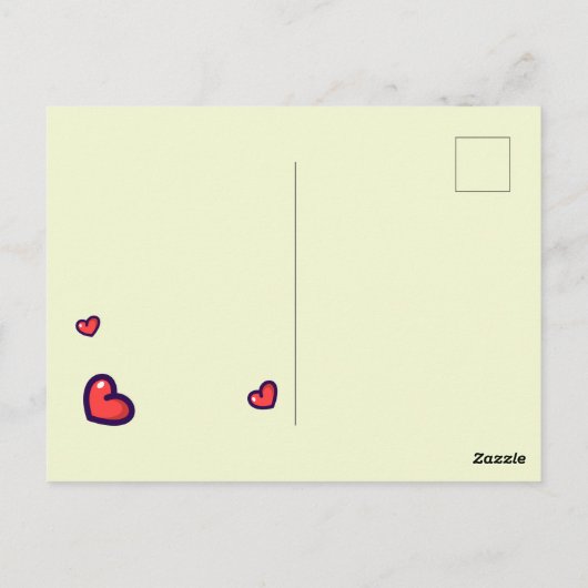 Kawaii verjaardagskaart briefkaart (Achterkant)