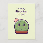 Kawaii verjaardagskaart briefkaart (Voorkant)