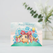 Kawaii Verjaardagskaart Briefkaart (Staand voorkant)