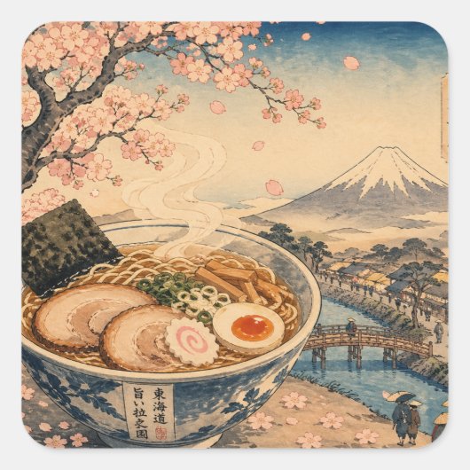 kawaii vierkante sticker (Voorkant)