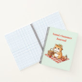 Kawaii Vintage Gemberkat Waterverf Notitieboek (Binnen)