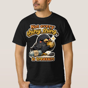 Kawaii Vintage Kraai Illustratie met Wijze Spreuk T-shirt