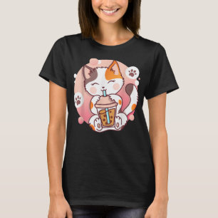 Kawaii Vintage Stijl Japanse Ramen Kat T-shirt