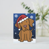 Kawaii Vizsla Christmas Briefkaart (Staand voorkant)