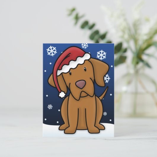 Kawaii Vizsla Christmas Briefkaart (Staand voorkant)