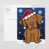 Kawaii Vizsla Christmas Briefkaart (Voorkant / Achterkant)