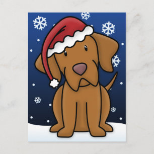 Kawaii Vizsla Christmas Briefkaart
