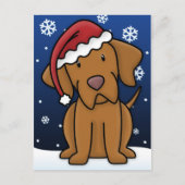 Kawaii Vizsla Christmas Briefkaart (Voorkant)