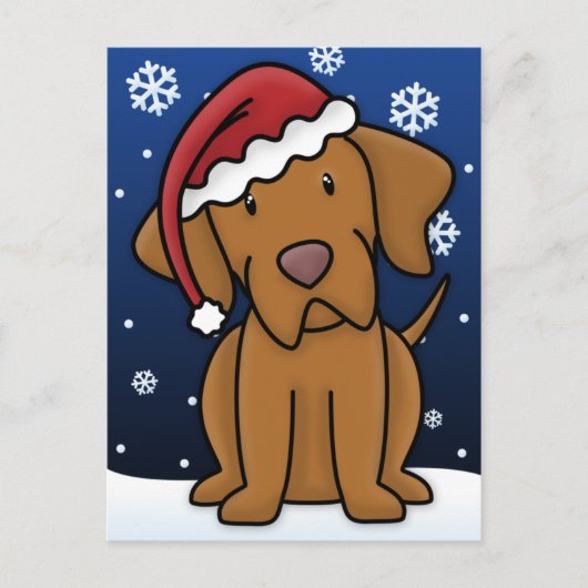 Kawaii Vizsla Christmas Briefkaart (Voorkant)