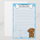 Kawaii Vizsla Stationery Briefpapier (Voorkant / Achterkant)