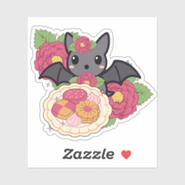 Kawaii Vleermuis en Camellia Koekjesbord Sticker
