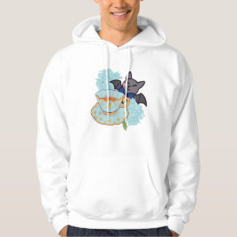 Kawaii Vleermuis en Hydrangea Theetijd Hoodie